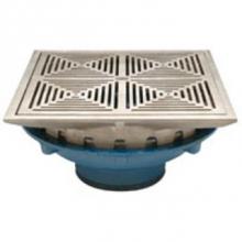 Zurn Industries ZB154-4NH-85=4-VP-Y - 12'' Sq PB Prom Deck Drain-Peforated Extension-Bucket