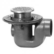 Zurn Industries ZN456-4NH-7B - CI Deep Seal Trap Drain w/Adj Cleanout- Rd Adj Pol NI Str w/HP Sq Opening Grate