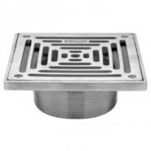 Zurn Industries ZS400-5SS-USA - ZS400 304SS 5'' Sq Adj Strainer w/ Sq Hole Grate P.N. 353756665-USA - 100-USA