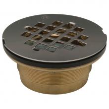 Zurn Industries FD2275-BR2 - 2'' Brass, No-Caulk, Brass Shower Stall Drain, 4 1/4'' Round, Stainless Steel