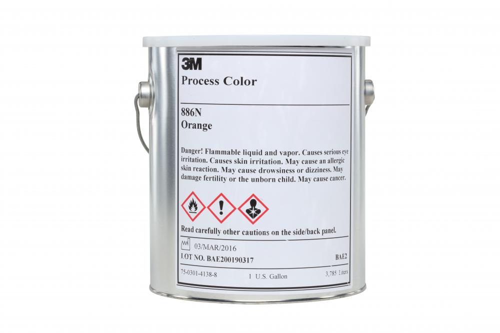 3M™ Transparent Process Colours, 886N, orange, 1 gallon (3.8 L)