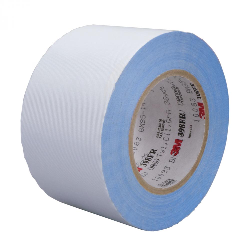 3M™ Glass Cloth Tape, 398FR, white, 4.0 in x 36.0 yd x 7.0 mils (10.2 cm x 32.9 m x 0.18 mm)