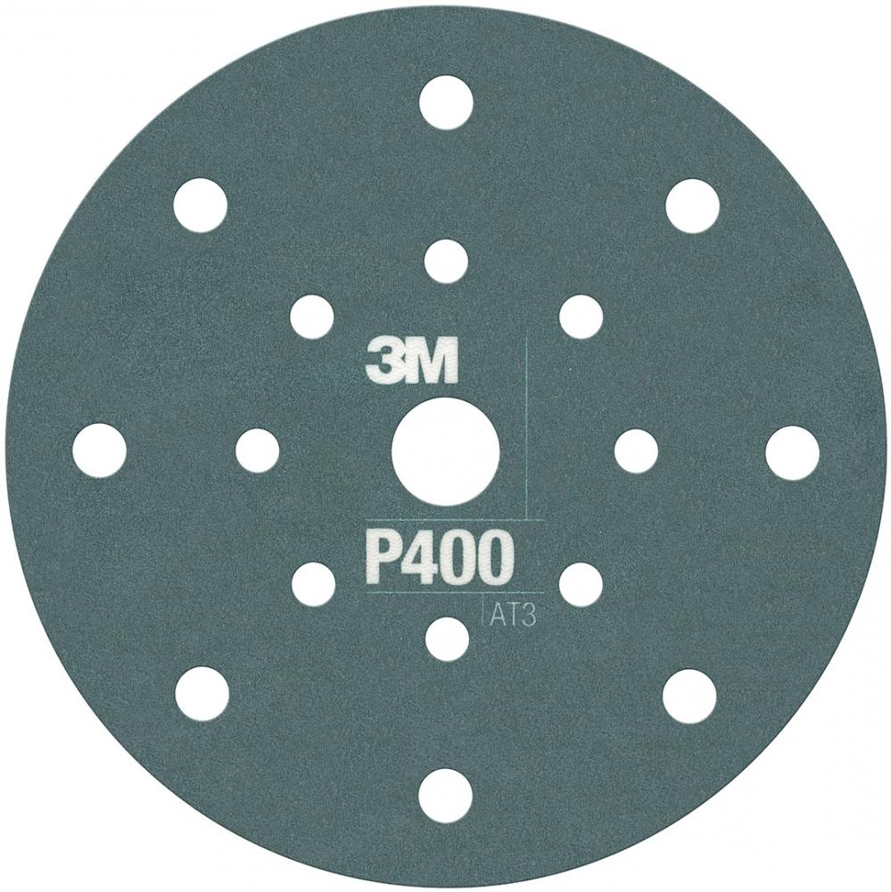 3M™ Hookit™ Flexible Abrasive Disc, 34800, P400, 17 holes, 6 in (15.24 cm)