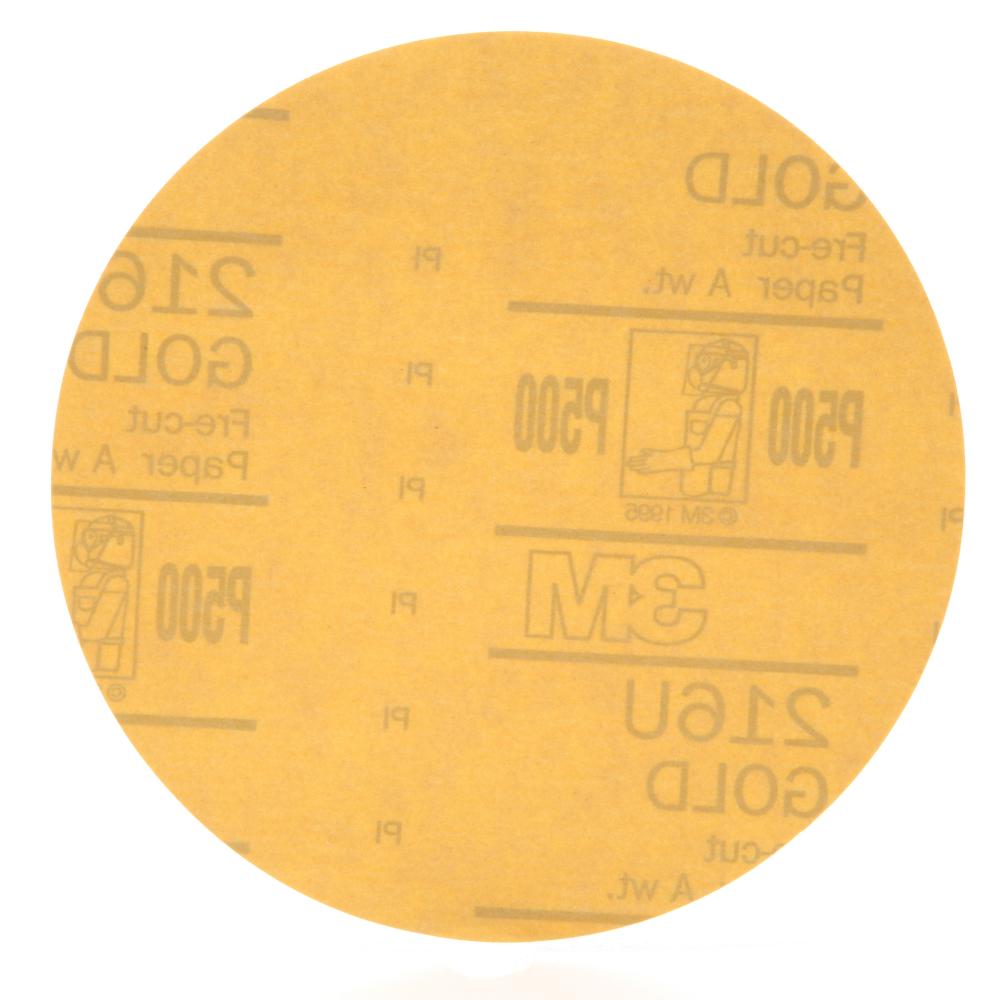 3M™ Hookit™ Gold Disc, 216U, 00972, P500, A-weight, 6 in (15.24 cm)