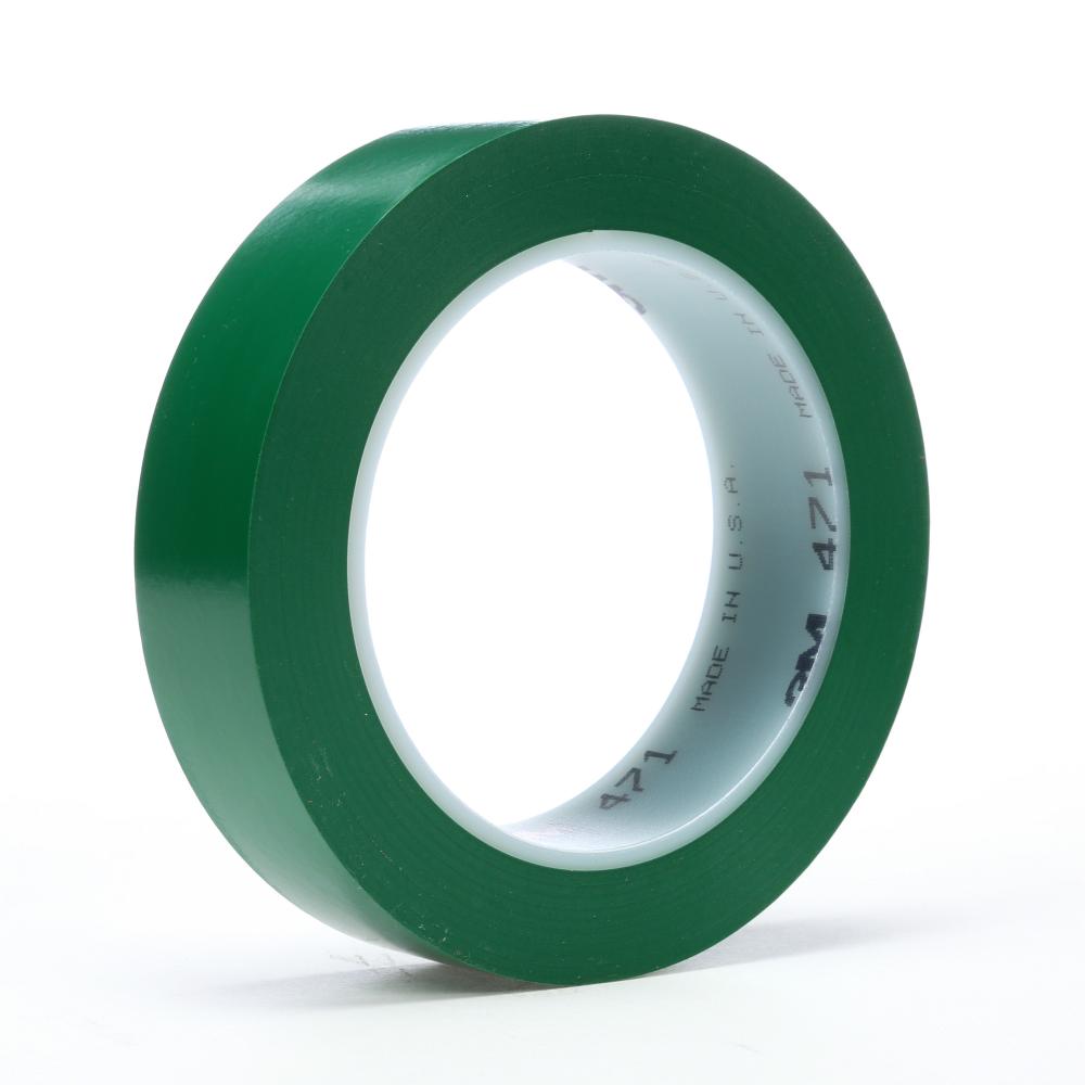 3M™ Vinyl Tape, 471, green, 0.5 in x 36.0 yd x 5.2 mil (1.3 cm x 32.9 m x 0.1 mm)