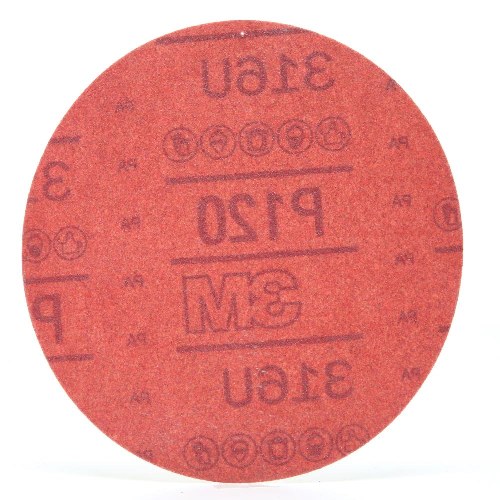 3M™ Hookit™ Red Abrasive Disc, 316U, 01224, P120, A-weight, 6 in (15.24 cm)