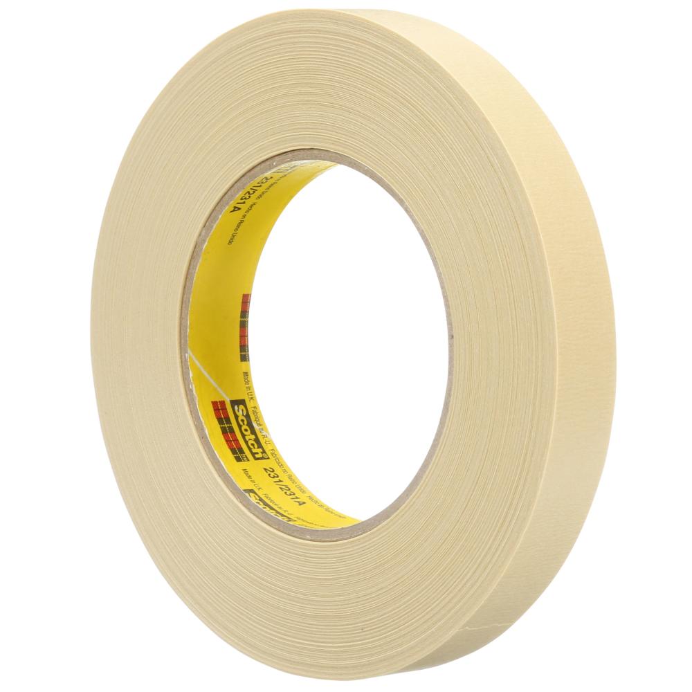 Scotch® Paint Masking Tape, 231/231A, tan, 0.71 in x 60 yd (18 mm x 55 m), 48 rolls per case