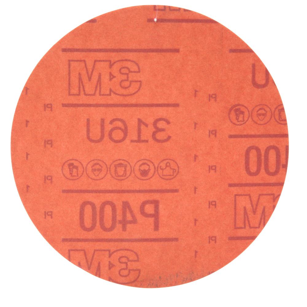 3M™ Hookit™ Red Abrasive Disc, 316U, 01218, P400, A-weight, 6 in (15.24 cm)