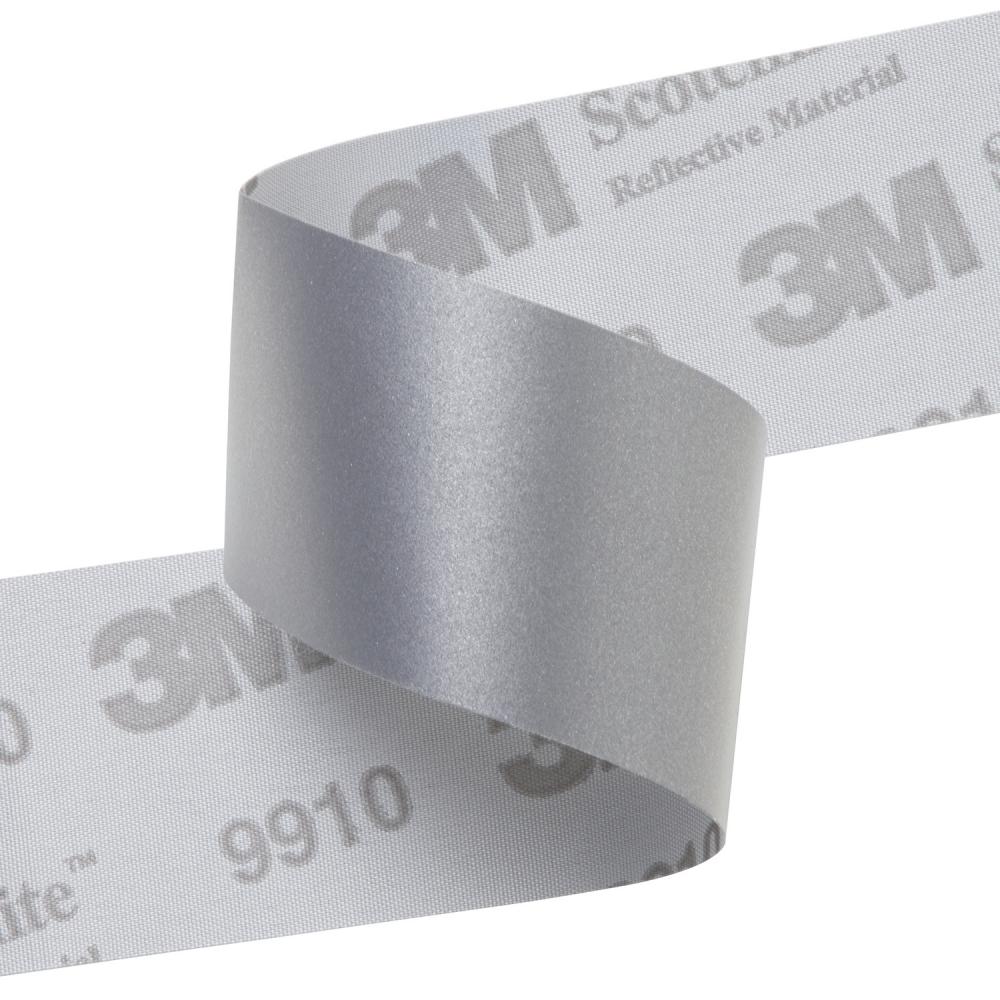 3M™ Scotchlite™ Reflective Material - 9910 Silver Industrial Wash Fabric, 381 mm x 50m