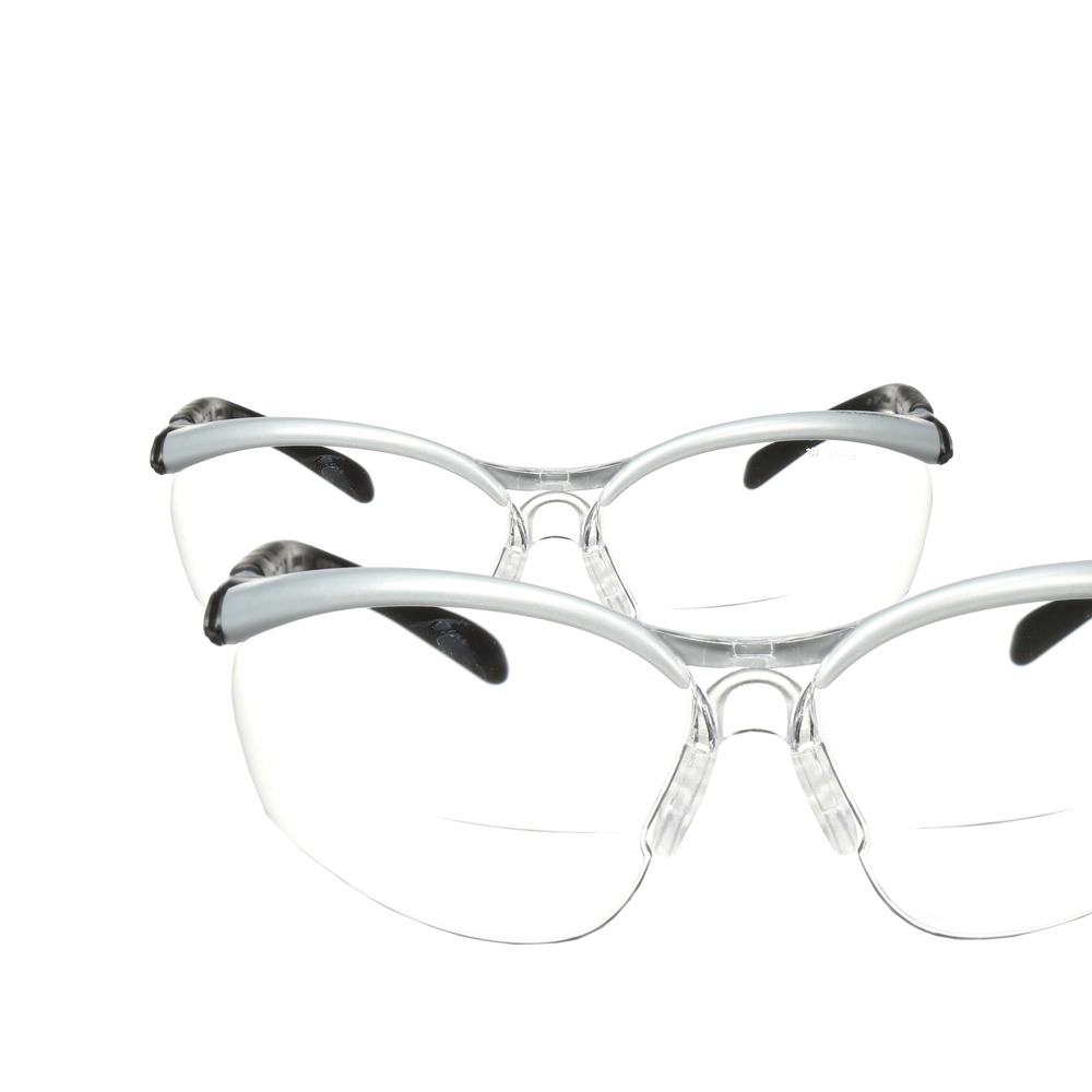 3M™ BX Reader Protective Eyewear, 11376-00000-20, clear lens, silver frame, +2.5 dioptre