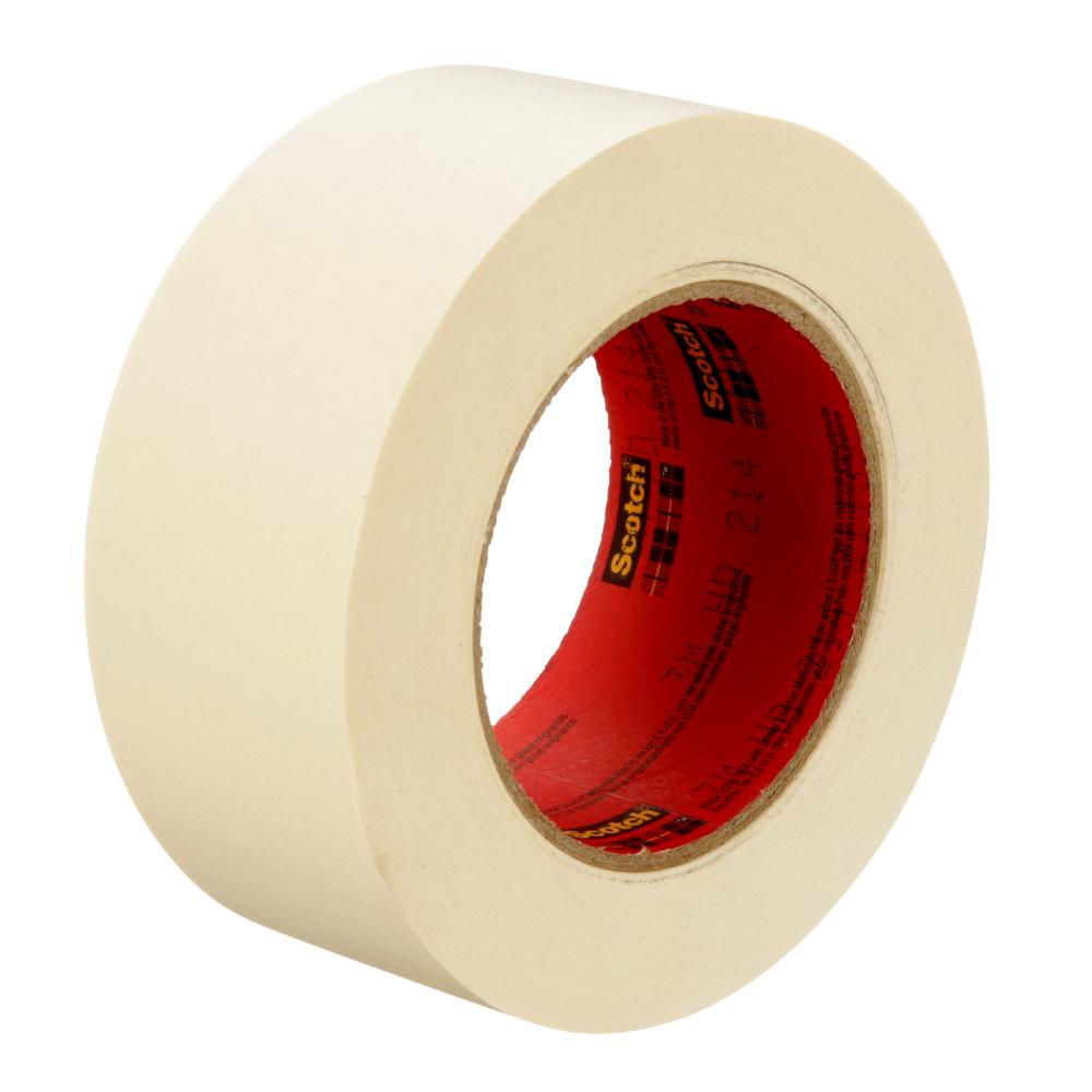 Scotch® High Performance Masking Tape, 214, tan, 2 in x 60 yd (50.8 mm x 55 m), bulk