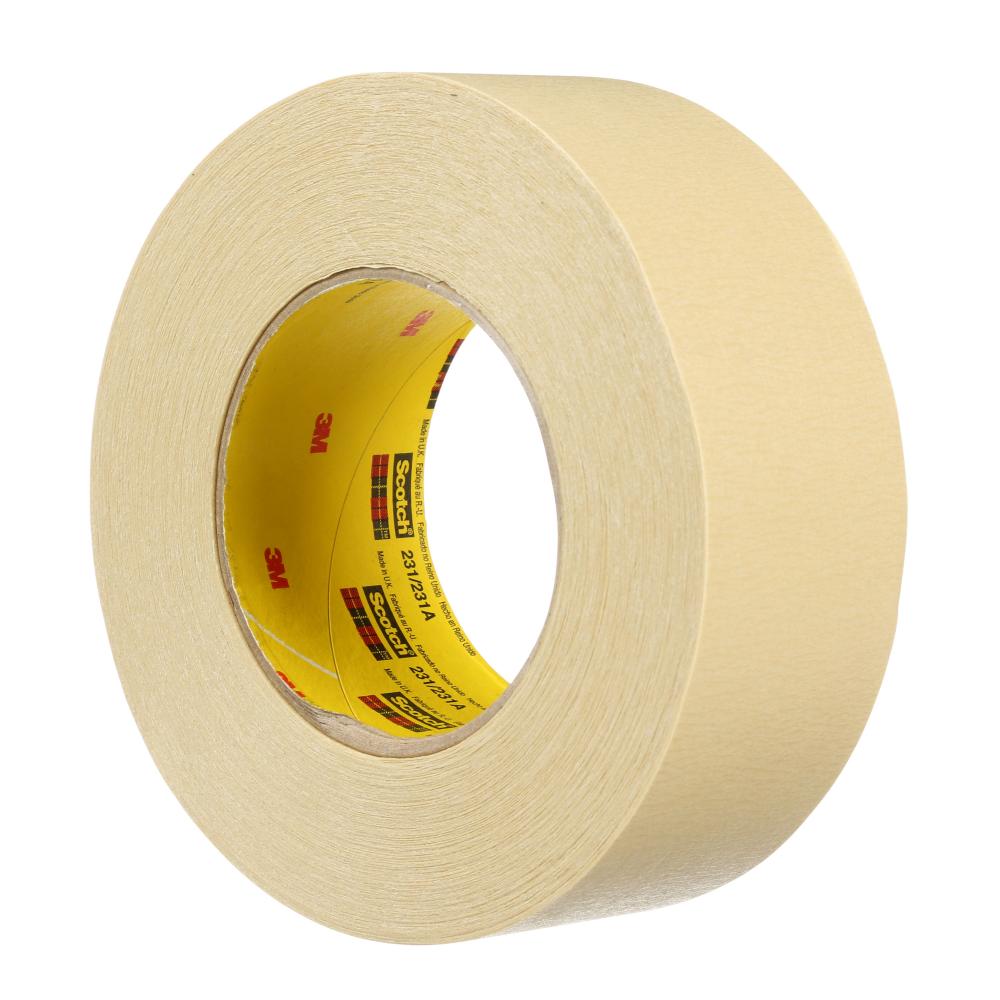 Scotch® Paint Masking Tape, 231, tan, 1.89 in x 60 yd (48 mm x 55 m), 24 rolls per case