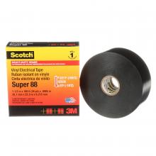 3M 7000031459 - Scotch® Super 88 Electrical Tape, black, 1 1/2 in x 108 ft (38.1 mm x 32.9 m), heavy duty