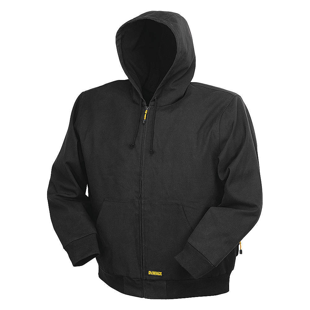 JACKET HTED HOODED 12/20V BLK SZE M