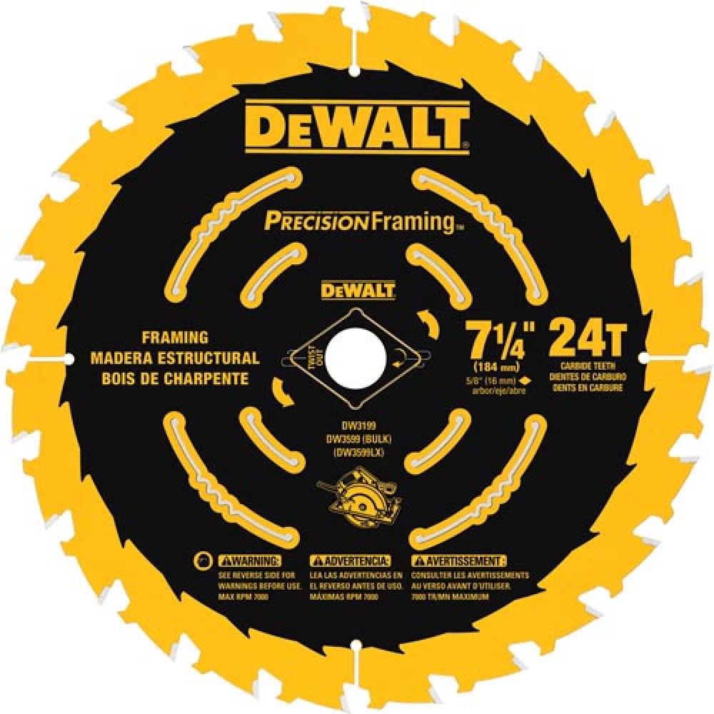 7-1/4&#34; 24T Precision Framing Saw Blade (Bulk)