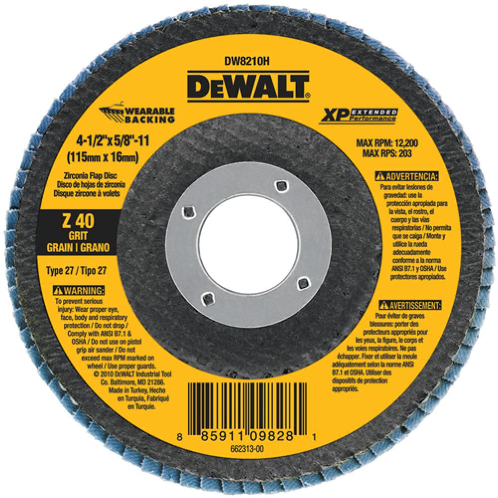 4-1/2&#34; x 7/8&#34; Z40 T27 WB flap disc