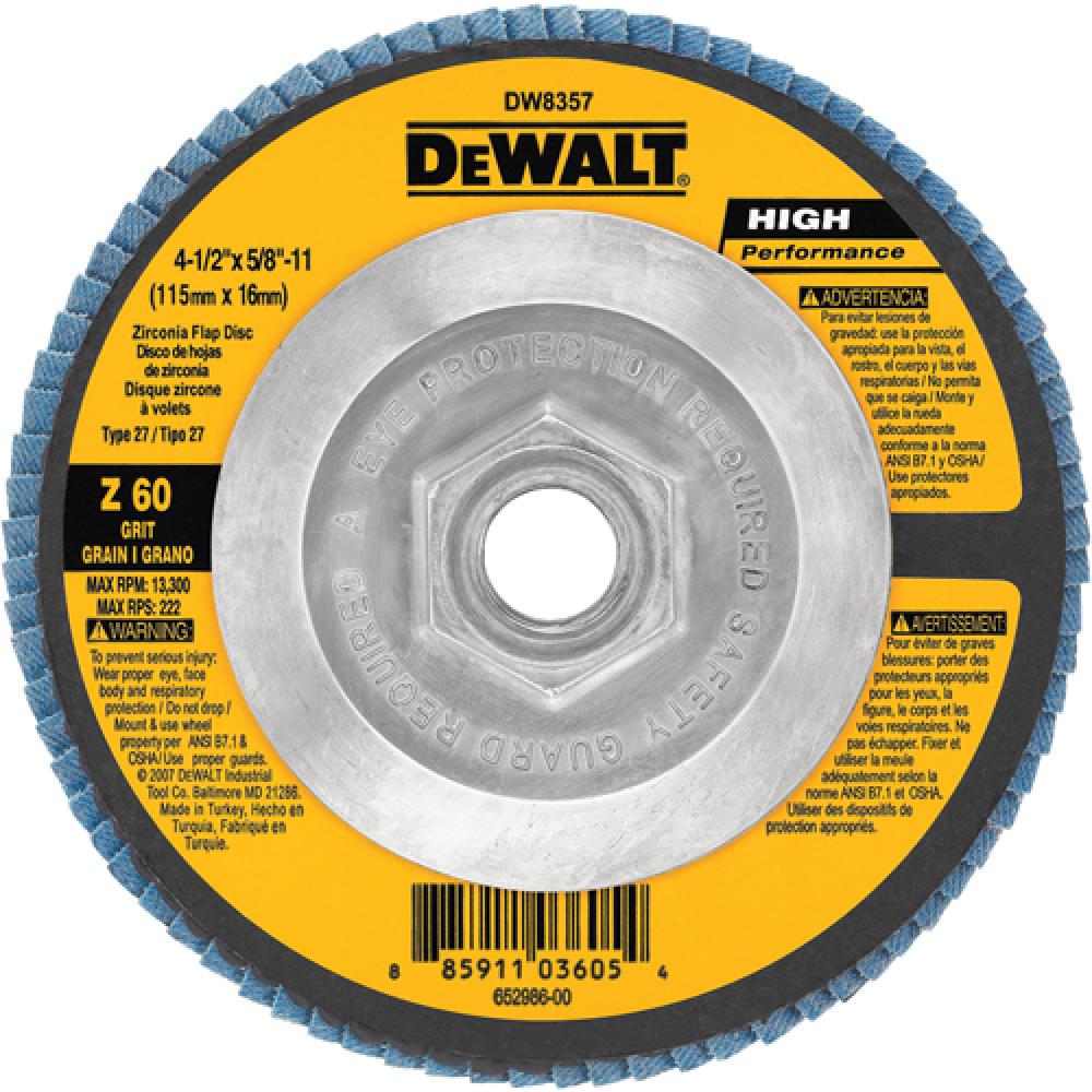 4-1/2&#34; x 5/8&#34;-11 60g type 27 HP flap disc