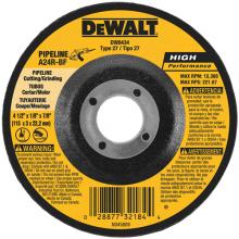 DeWalt DW8434 - 4-1/2" x 1/8" x 7/8" High Performance Pipeline Wheel