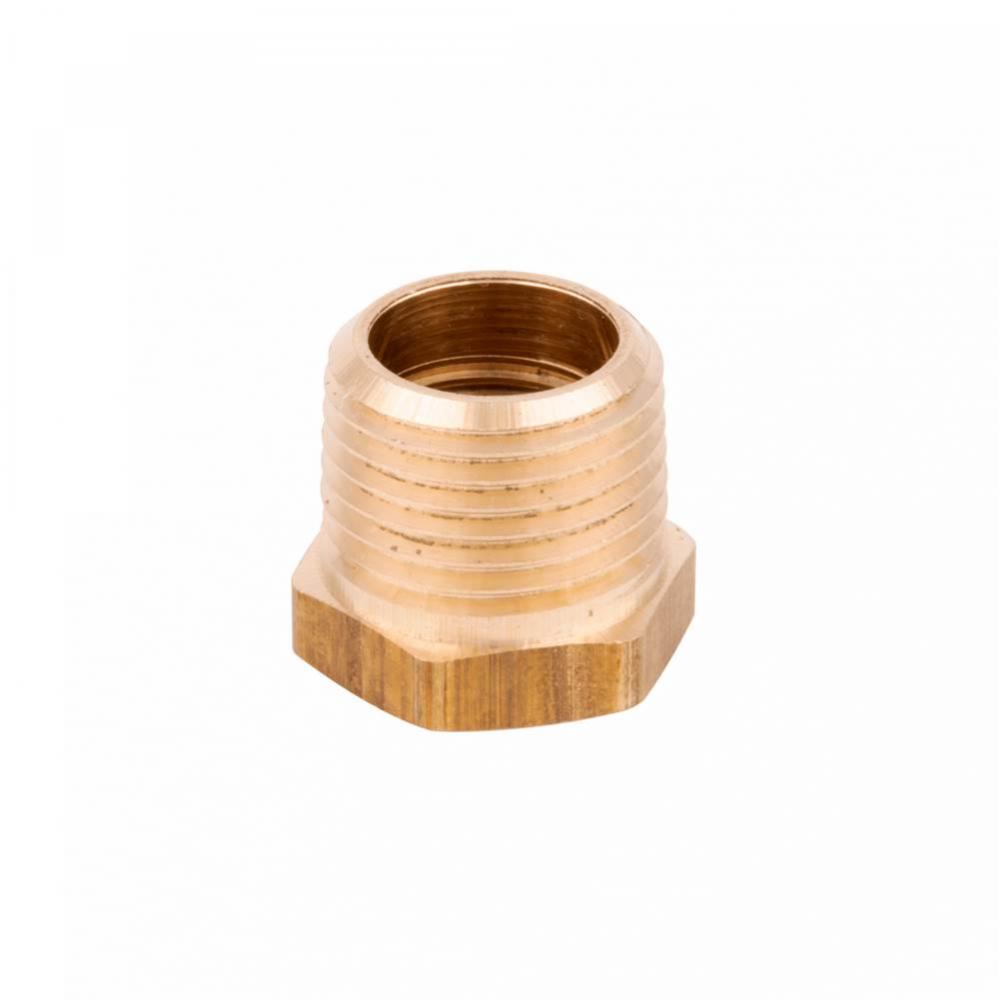 1/2&apos;&apos;NPT Male x 3/8&apos;&apos;NPT Female Hex Bushing (Unplated Brass)