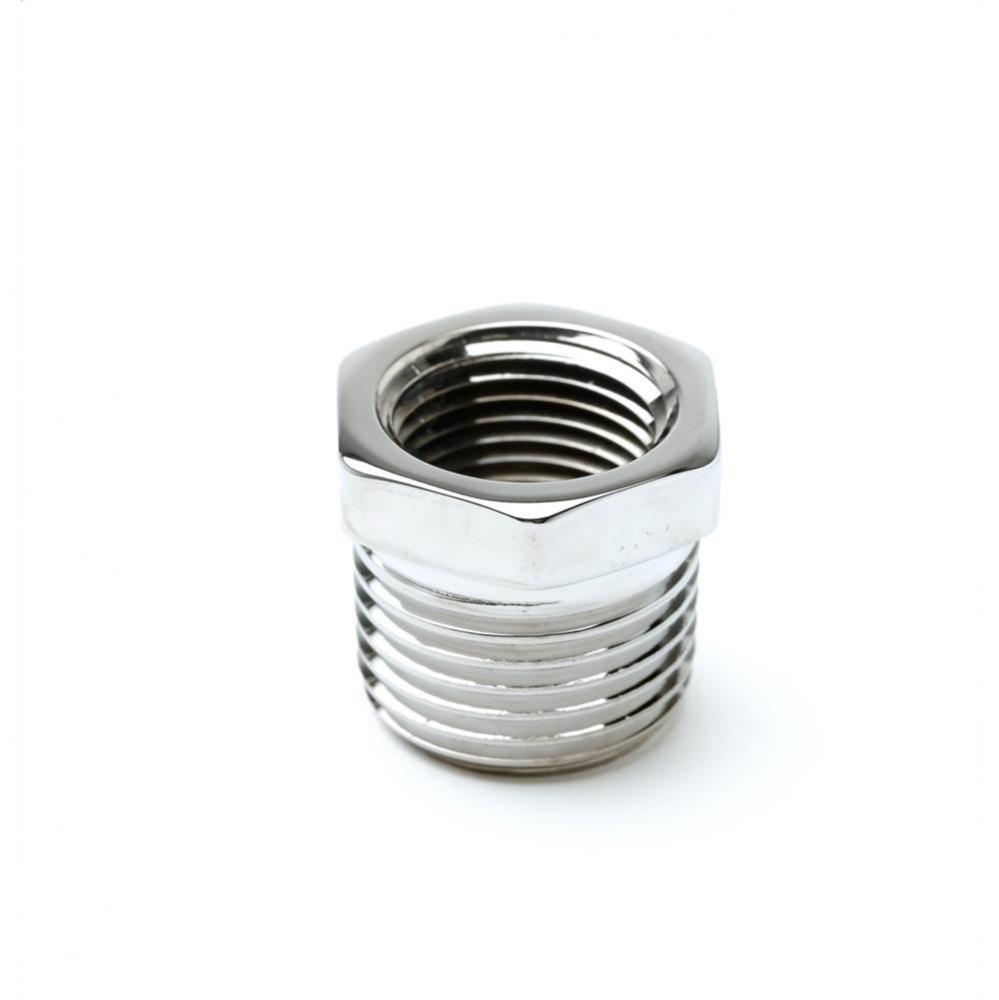 1/2&apos;&apos;NPT Male x 3/8&apos;&apos;NPT Female Hex Bushing Chrome-Plated Brass