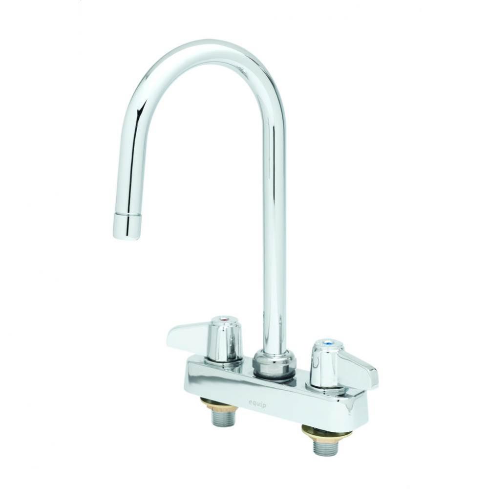 Equip 4&apos;&apos; c/c Deck Mount Workboard Faucet, 5-1/2&apos;&apos; Swivel Gooseneck