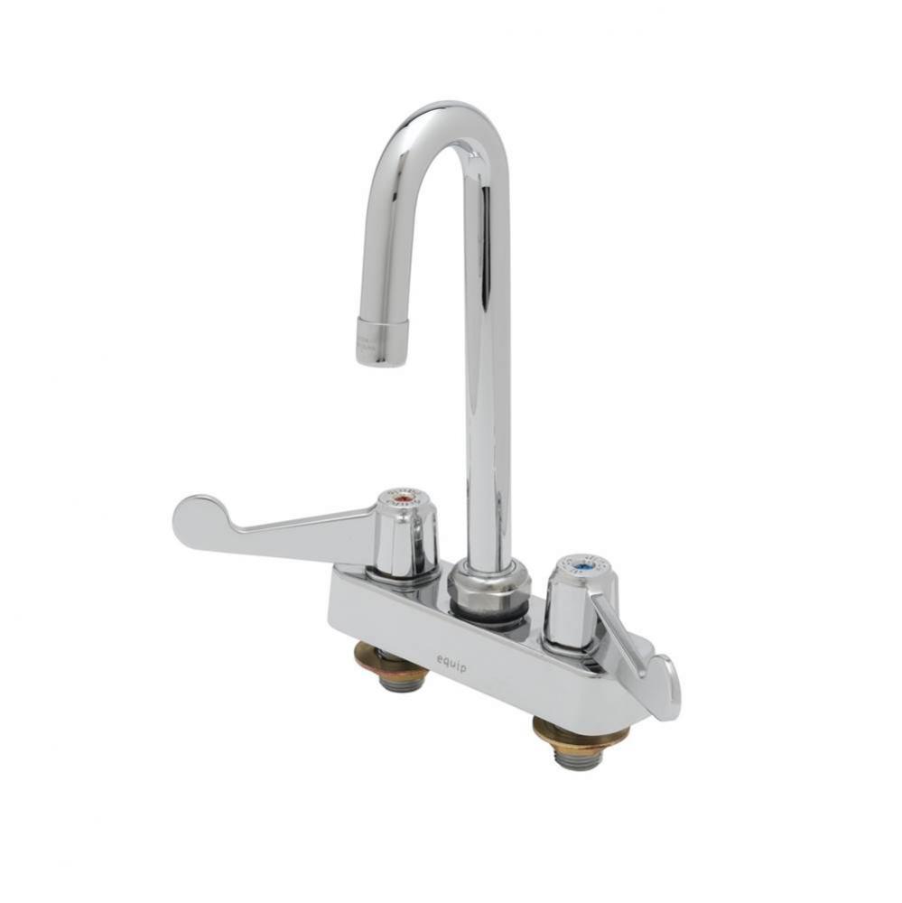 Equip 4&apos;&apos; Deck Mount Workboard Faucet, 3&apos;&apos; Swivel Gooseneck, Aerator, 4&apos;&