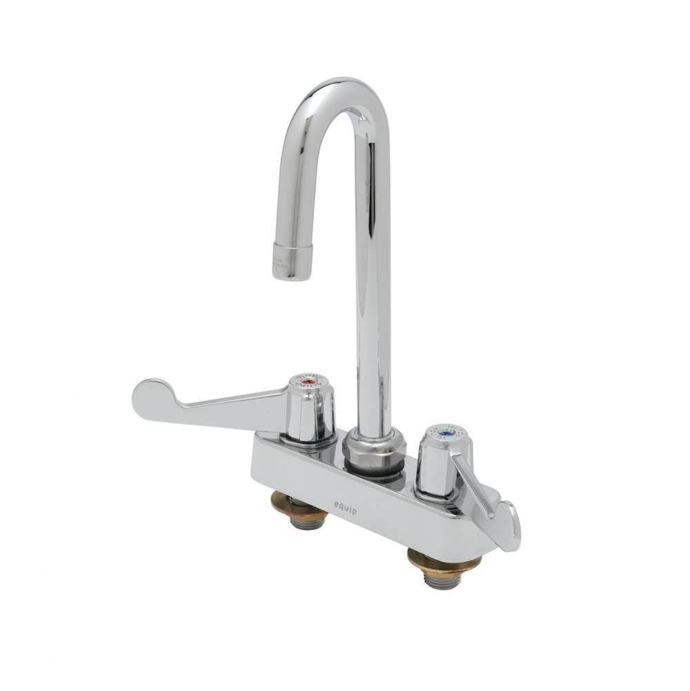 Equip 4&apos;&apos; Deck Mount Workboard Faucet, 5-1/2&apos;&apos; Swivel Gooseneck, 2.2 GPM Aerat