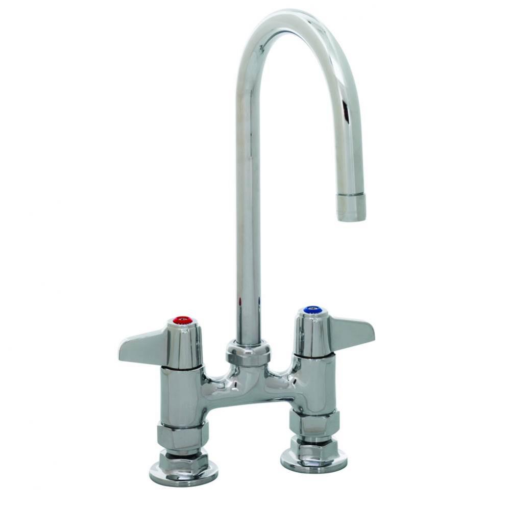 4&apos;&apos; Deck Mount Faucet, 5-1/2&apos;&apos; Swivel Gooseneck, 2.2 GPM Aerator, 1/2&apos;&ap