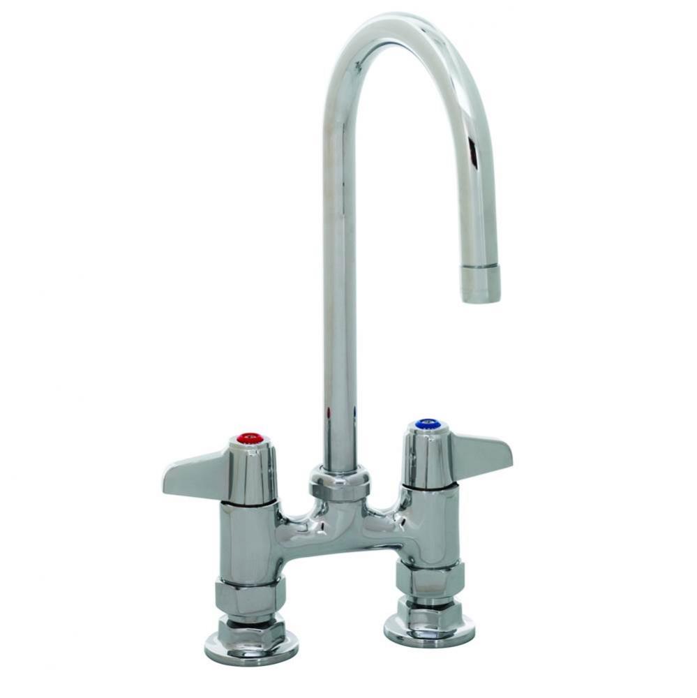 4&apos;&apos; Deck Mount Faucet, 5-7/8&apos;&apos; Swivel Gooseneck, 2.2 GPM Aerator, 1/2&apos;&ap