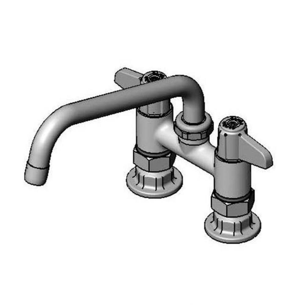 Equip 4&apos;&apos; Deck Mount Swivel Base Faucet, 8&apos;&apos; Swing Nozzle &amp; Supply Nipple