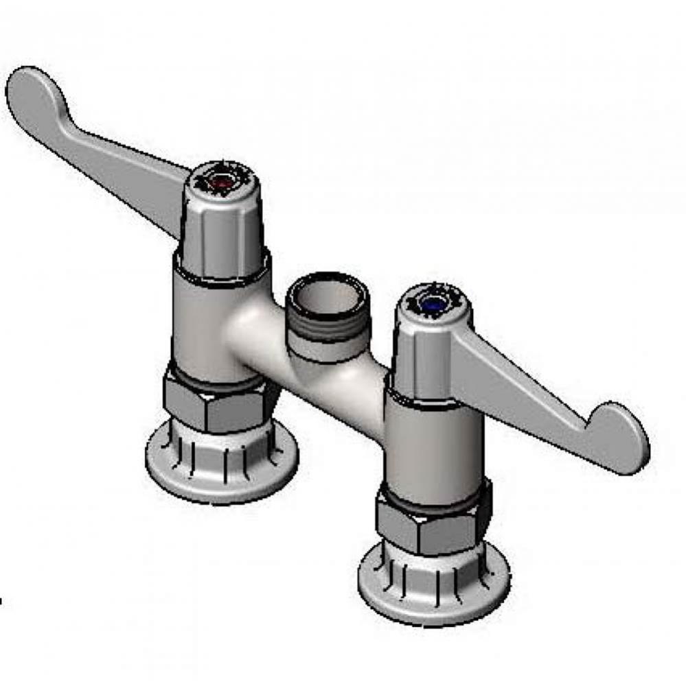 Equip 4&apos;&apos; c/c Deck Mount Faucet, Swivel, Less Nozzle, 4&apos;&apos; Wrist-Action Handles