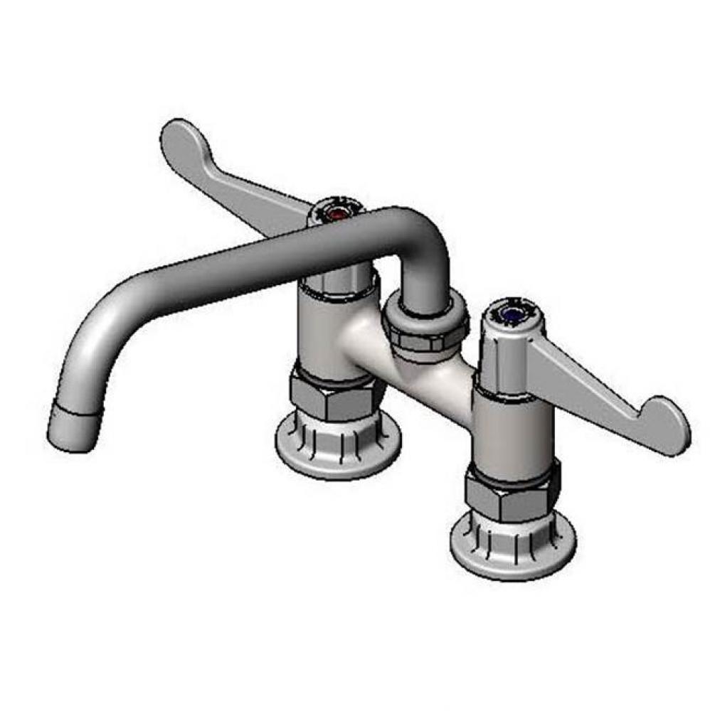 Equip 4&apos;&apos; c/c Deck Mount Faucet, Swivel, 8&apos;&apos; Swing Nozzle, 4&apos;&apos; Wrist