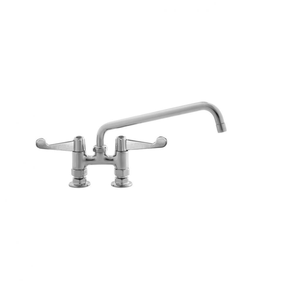 Equip 4&apos;&apos; c/c Deck Mount Faucet, Swivel, 10&apos;&apos; Swing Nozzle, 4&apos;&apos; Wris