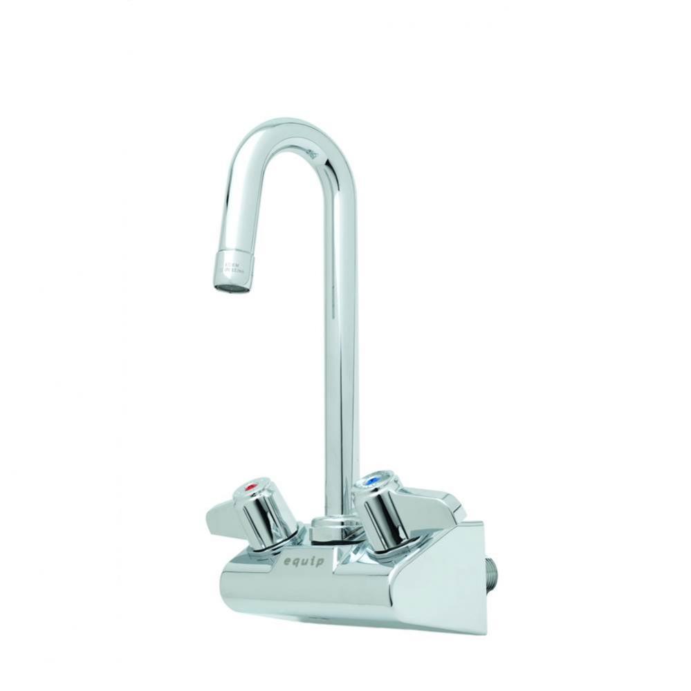 Equip 4&apos;&apos; Wall Mount Faucet w/ 3&apos;&apos; Swivel Gooseneck, 0.5 gpm Non-Aerated VR Ou