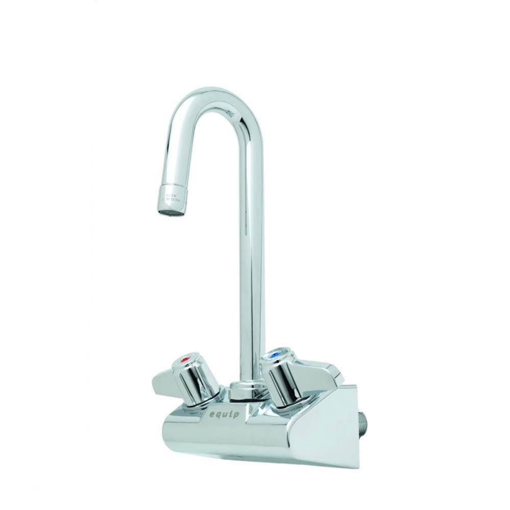 Equip 4&apos;&apos; Wall Mount Faucet w/ 3&apos;&apos; Swivel Gooseneck, 2.2 gpm Aerator, Lever Ha