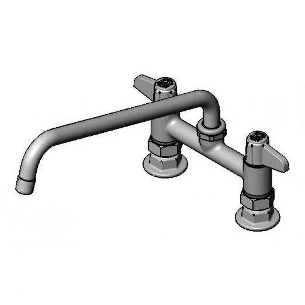 6&apos;&apos; Deck Mount Faucet, 10&apos;&apos; Swing Nozzle, 2.2 GPM Aerator, Lever Handles, Supp