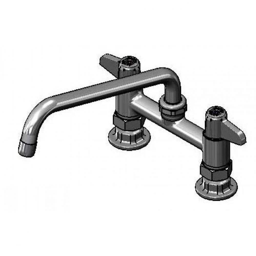 Equip 6&apos;&apos; Deck Mount Faucet w/ 10&apos;&apos; Swing Nozzle, Ceramic Cartridges &amp; Lev