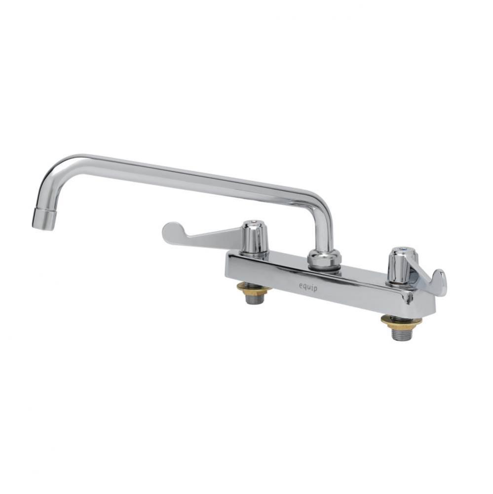 Equip 8&apos;&apos; Deck Mount Workboard Faucet, 12&apos;&apos; Swing Nozzle, 4&apos;&apos; Wrist-