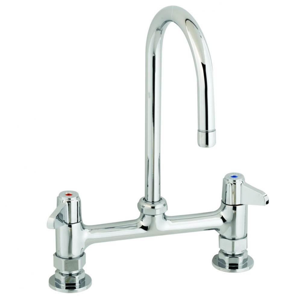 8&apos;&apos; Deck Mount Faucet, 5-1/2&apos;&apos; Swivel Gooseneck, 2.2 GPM Aerator, Supply Nippl