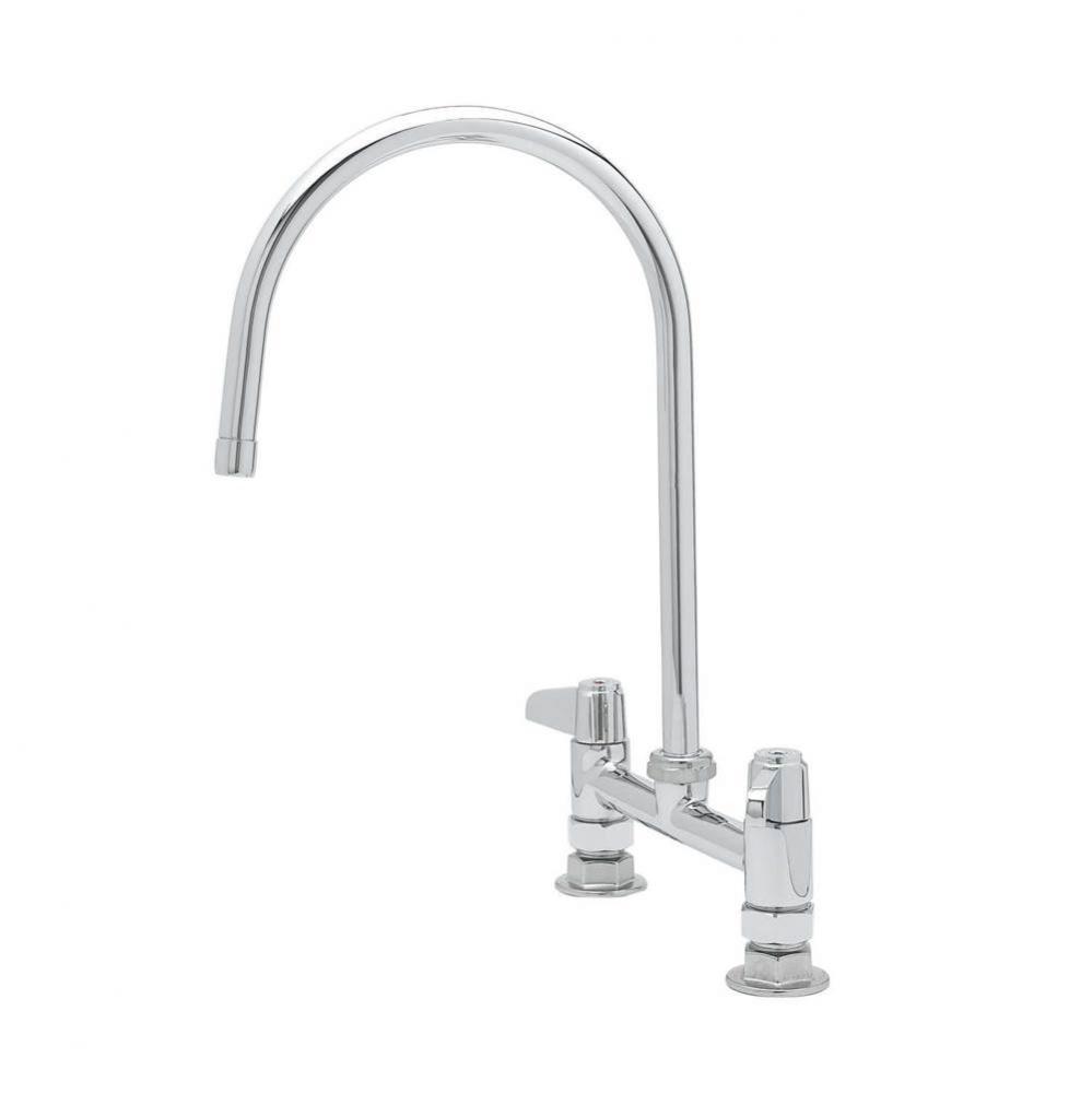 equip 8&apos;&apos; Deck Mount Faucet, Lever Handles, 9&apos;&apos; Swivel GN &amp; 1/2&apos;&apos