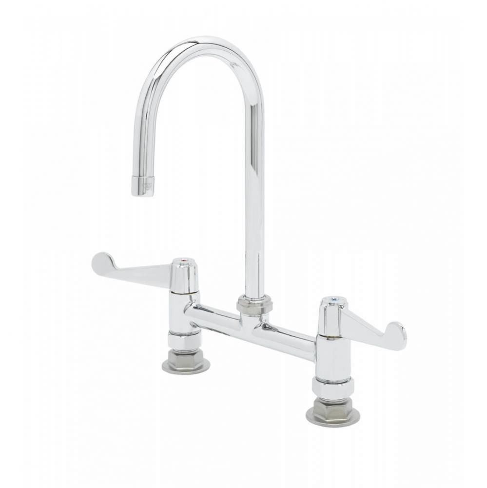 8&apos;&apos; Deck Faucet, 5-1/2&apos;&apos; Swivel Gooseneck, 2.2 GPM Aerator, 4&apos;&apos; Wris