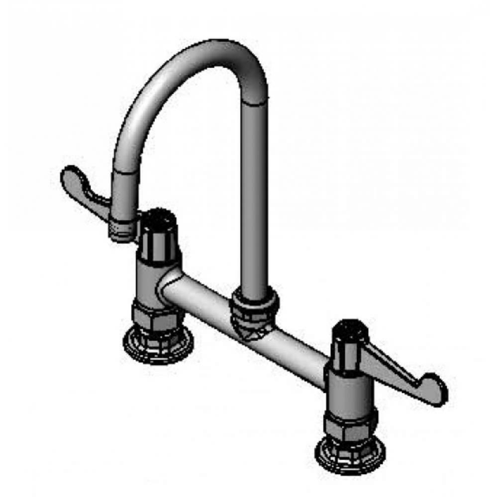 8&apos;&apos; Deck Faucet, 5-7/8&apos;&apos; Swivel Gooseneck, 2.2 GPM Aerator, 4&apos;&apos; Wris