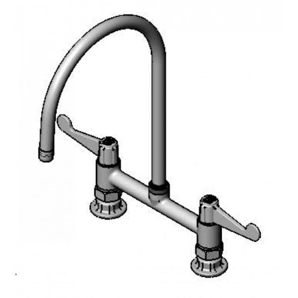 equip 8&apos;&apos; Deck Mount Faucet, Wrist Handles, 9&apos;&apos; Swivel GN &amp; 1/2&apos;&apos