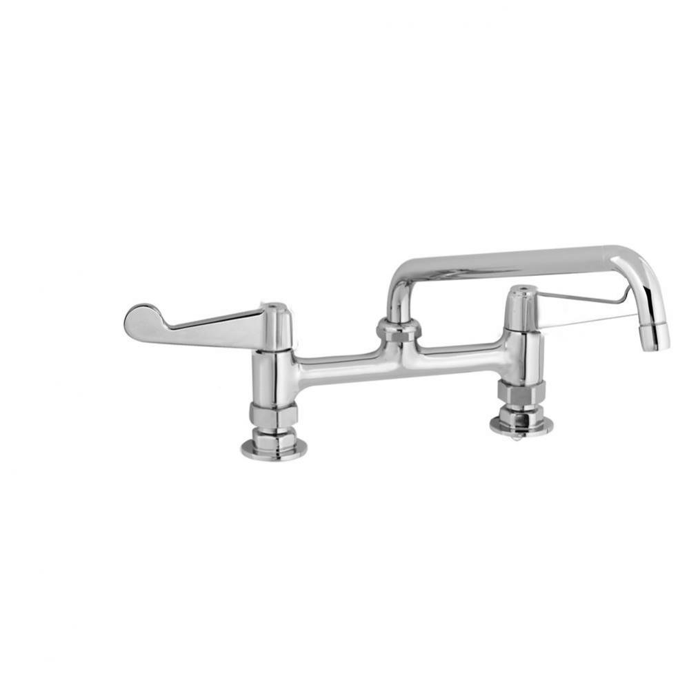 8&apos;&apos; Deck Mount Faucet, Wrist Handles, 10&apos;&apos; Swing Nozzle, 2.2 GPM Aerator, Supp