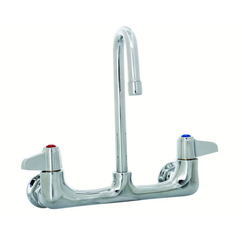 Faucet, Wall Mount, 8&apos;&apos; Centers, 3&apos;&apos; Rigid Gooseneck