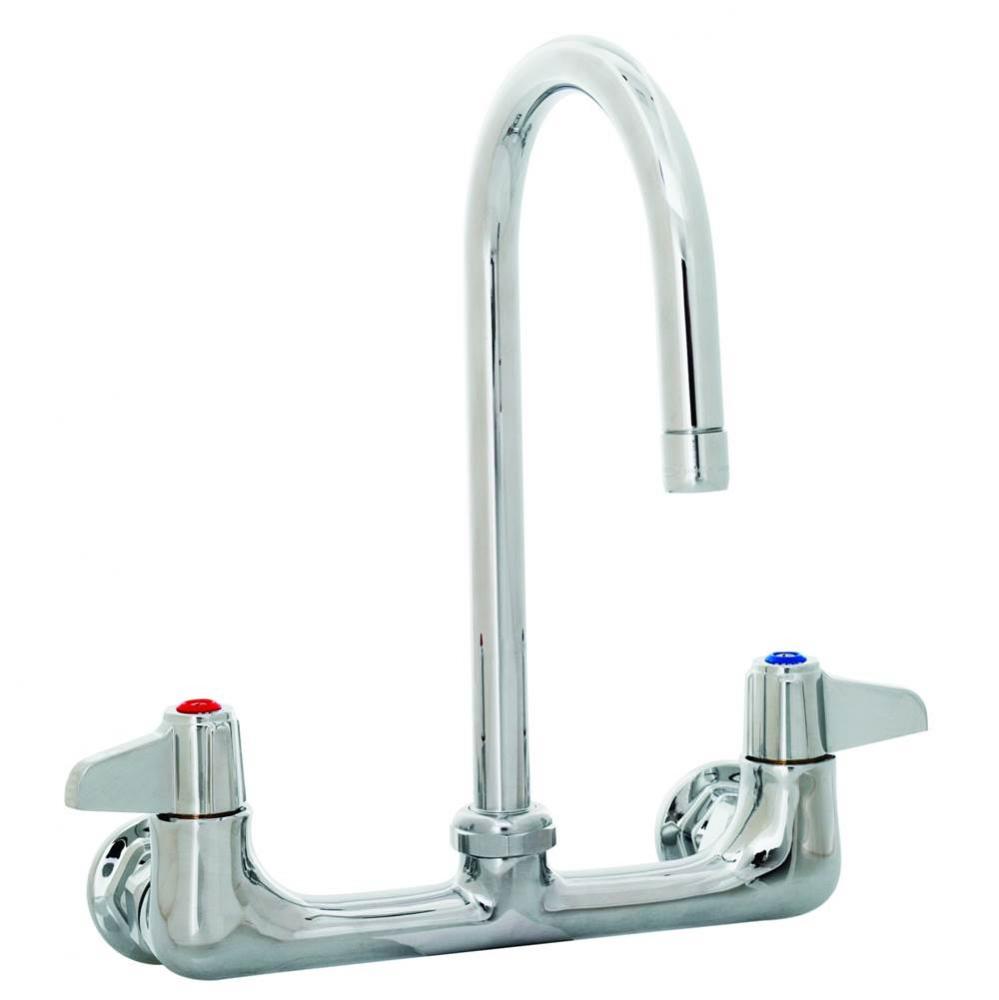 Faucet, Wall Mount, 8&apos;&apos; Centers, 5-1/2&apos;&apos; Swivel Gooseneck