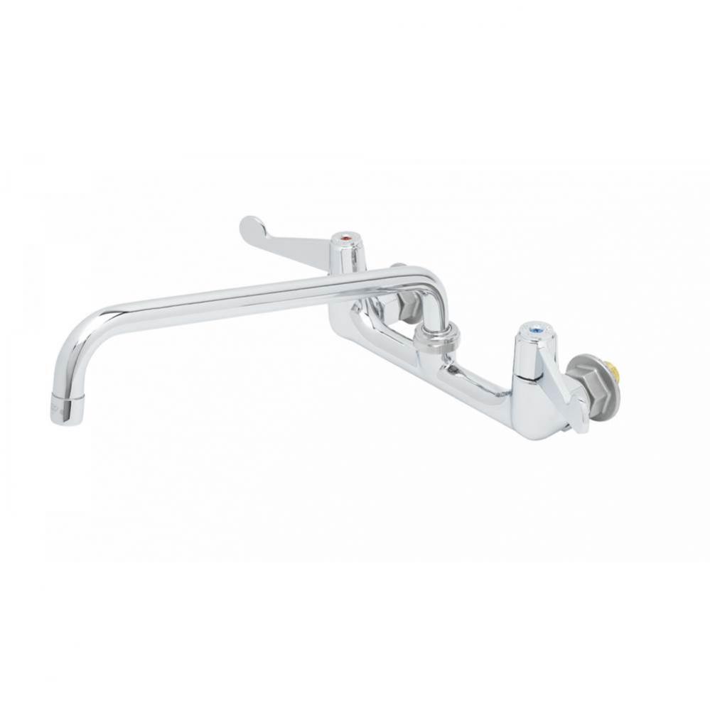 8&apos;&apos; Wall Mount Faucet, 4&apos;&apos; Wrist-Action Handles, 12&apos;&apos; Swing Nozzle &