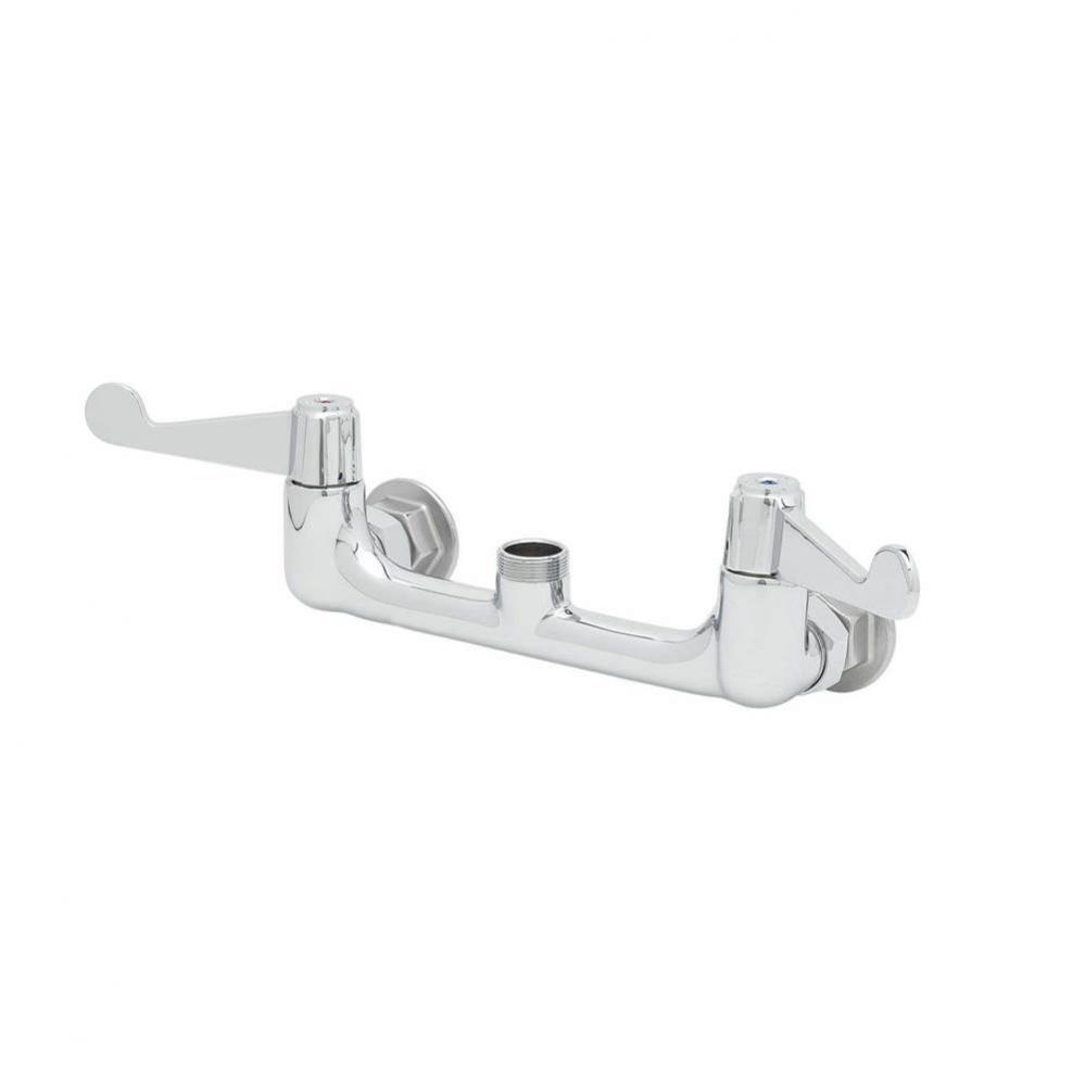 Faucet, 8&apos;&apos; Wall Mount, 4&apos;&apos; Wrist-Action Handles, Less Nozzle equip