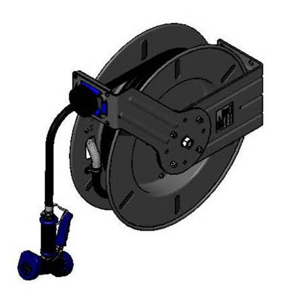 Hose Reel, Open, Powder Coated Steel, 3/8&apos;&apos; x 50&apos; ID Hose, Front Trigger Water Gun