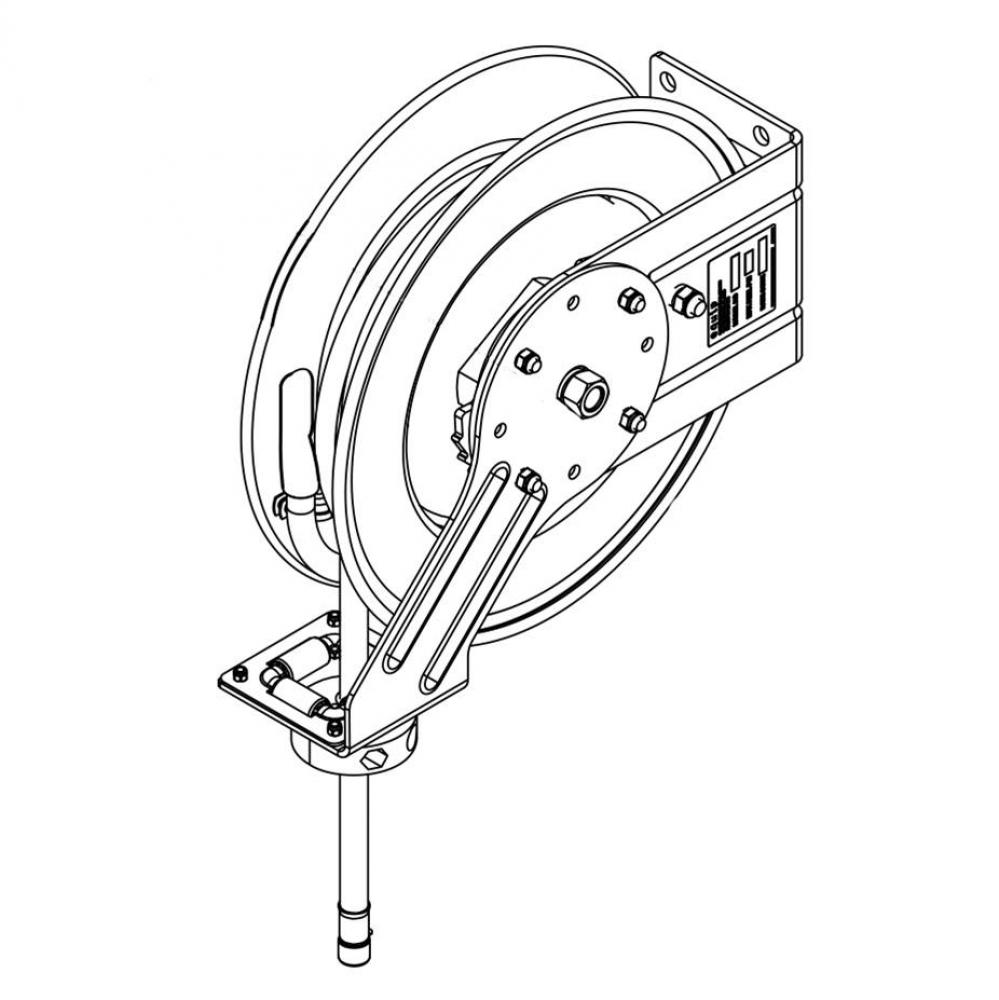 Hose Reel, 1/2&apos;&apos; x 50&apos;, No Spray Gun/Valve, 3&apos; Connector Hose equip